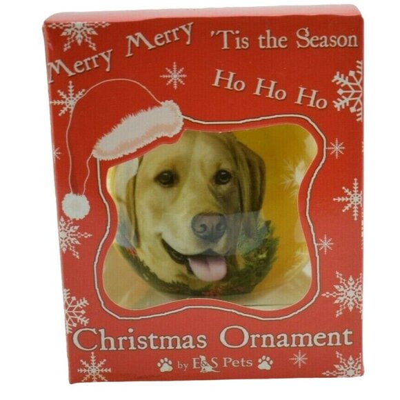 ES Pets Dog Lovers Unbreakable Ball New Yellow Labrador Christmas Ornament - Picture 2 of 6